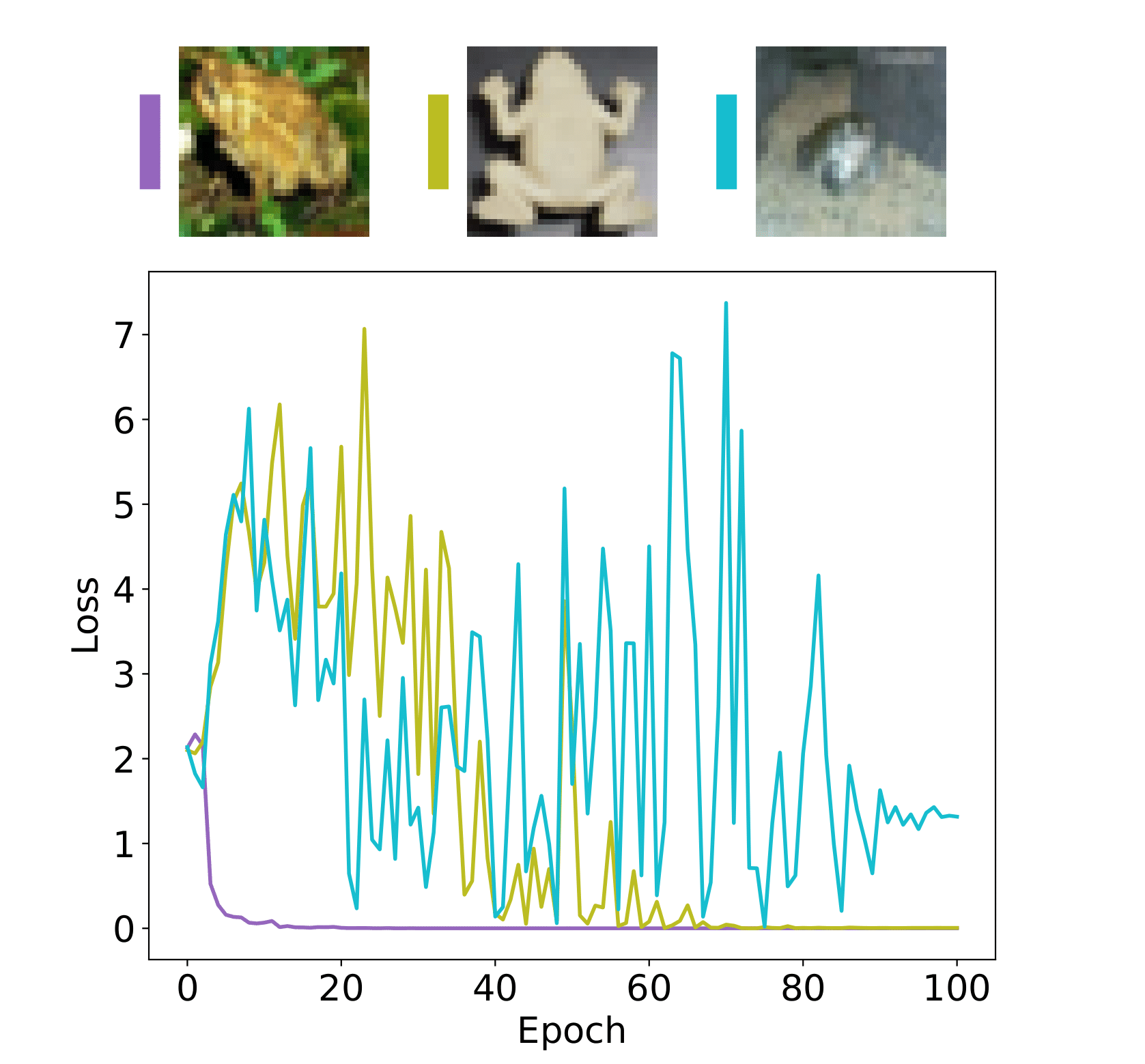Frog samples with loss traces